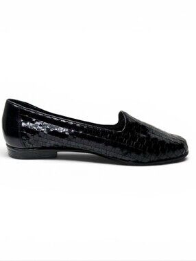 Trotters Black woven leather loafers. 12WW